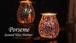 Rose Gold Electric Wax Warmer 3D Glass Firework Effect Candle Wax Melter Fragrance Oil Warmer