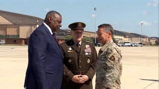 U.S. General Austin Miller welcomed back home from Afghanistan