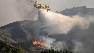 Incendios en Grecia  Un avión cisterna se estrella mientras luchaba contra las llamas