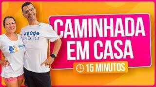  CAMINHADA EM CASA para EMAGRECER  15 minutos  Ginástica Iniciantes  Aurélio Alfieri