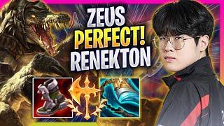 ZEUS PERFECT GAME WITH RENEKTON - T1 Zeus Plays Renekton TOP vs Gnar  Season 2024