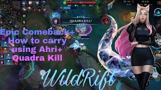 Epic Comeback  How to Carry the Game Using Ahri  Quadra Kill