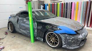 NISSAN 350Z With No Paint Wrap Guide  Hardest Body Kit Parts In Real Time