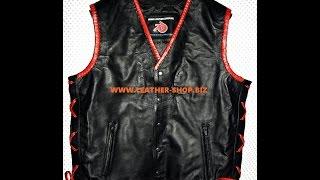 MENS LEATHER VEST BRAIDED MC STYLE MLVB740