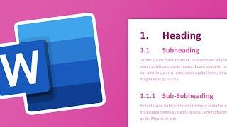 Numbered Headings and Subheadings 1.1.1  Microsoft Word Tutorial