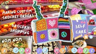 A DAY IN MY LIFE Weekend  crochet order packing grocery shopping nom nom  RANDOM VLOG