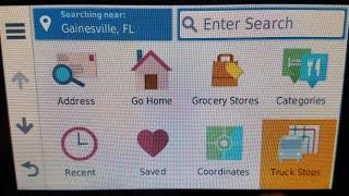 Garmin GPS adding a Truck Stops shortcut icon