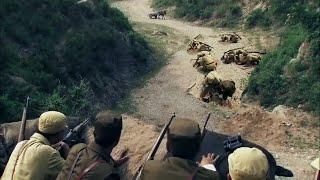 Anti-Japs Movie Nationalists ambush Japs with minefield but a donkey cart breaks it battle looms