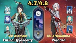 C0 Xianyun Furina Hypercarry & C0 Arlecchino Vaporize  Spiral Abyss 4.74.8  Genshin Impact