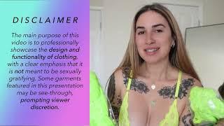 4K TRANSPARENT Neon Dresses and Outfits TRY ON with Mirror View   Alanah Cole TryOn