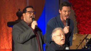 Gaston live - Josh Gad Luke Evans Alan Menken at Beauty and the Beast press conference