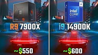 RYZEN 9 7900X vs INTEL i9-14900K  Test in 6 Games