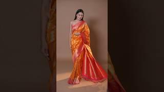 Orange Art Silk Woven Saree INR ₹2520  US $42 Code  PSAFC1193