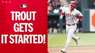 Mike Trout hits the FIRST HOMER of Opening Day