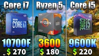 Core i7 10700F vs Ryzen 5 3600 vs Core i5 9600K  PC Gameplay Tested