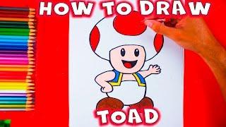 How To Draw Toad From Mario Bros and Mario  Kart - Easy Things to Draw