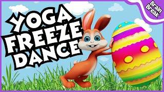 Easter Bunny Yoga Freeze Dance  Brain Break  Easter Games For Kids  Yoga for Kids 