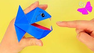 Рыба Пиранья из бумаги  Антистресс игрушка из бумаги  Moving paper fish  Origami piranha