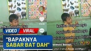 Viral Video Tingkah Lucu Bocah Berkata Kamu Nanyea saat Diajari Ayahnya Belajar