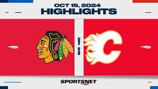 NHL Highlights  Blackhawks vs. Flames - October 15 2024