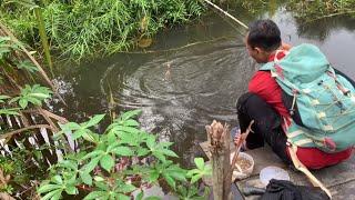 Kayak kolam. Mancing di belakang pondok tua ternyata banyak ikan nya