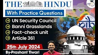 The Hindu Newspaper Analysis  25 July 2024  Current Affairs Today  Daily Current Affairs StudyIQ