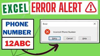 Show Custom Error Alert using Data Validation in Excel #shorts