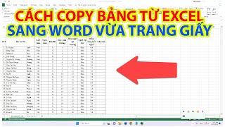 Cách Copy Bảng Từ Excel Sang Word Vừa Trang Giấy