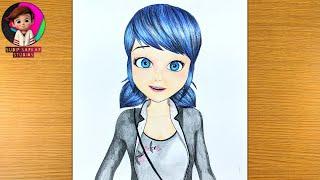 how to draw marinette from miraculous ladybug step by step easy