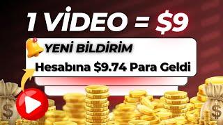 YOUTUBE VİDEOSU İZLEYEREK $9.4 PARA KAZAN Kanıtlı  İnternetten Para Kazanma