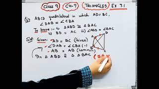 ABCD is a quadrilateral AD=BC I DAB=CBA I Figure 7.17 I Prove that ABD=BAC I BD=AC I ABD=BAC I