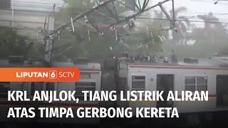 KRL Commuter di Kawasan Kampung Bandan Anjlok Tiang Listrik Aliran Atas Timpa Gerbong  Liputan 6