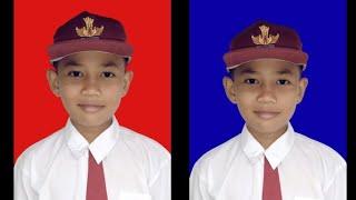 Tutorial Cepat Edit Pas Foto di HP  Background merah dan biru