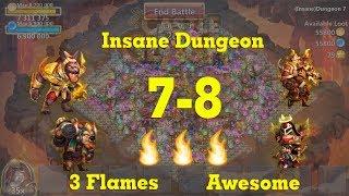 Castle Clash Insane Dungeon 7-8 3 Flames Try Hard
