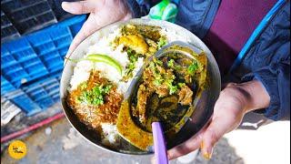 Himachals Famous Unlimited Khatta Mutton With Rice Rs. 150- Only l Kangra Street Food