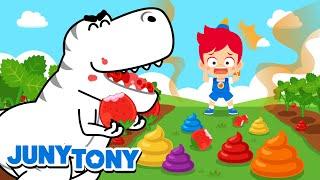 Who Pooped In My Farm?  Rainbow-Colored Dinosaur  Color Songs  Funny Kids Songs  JunyTony