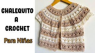 hermoso Chaleco Tejido a crochet para Niñas todas las tallas