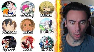 Every Anime Genre Explained in 12 Minutes REACTION