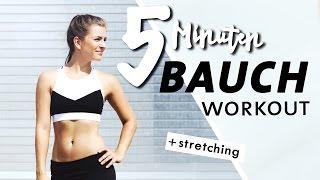 Bauch Home Workout  Kurz & Intensiv  5 Minuten Core Training + Stretching