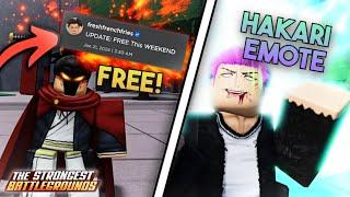 FREE UPDATE Atomic Samurai RELEASE DATE + SECRET HAKARI EMOTE  The Strongest Battlegrounds