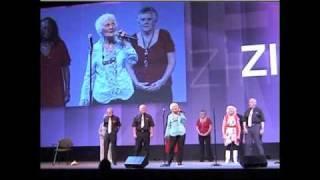 Grace at 87 singing with The Zimmers