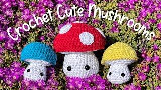 How to Crochet Cute Mushrooms  Beginner Crochet DIY