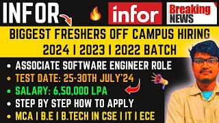 INFOR BIGGEST MASS HIRING  DIRECT TEST HIRING  OFF CAMPUS DRIVE JOBS FOR 2024  2023  2022 BATCH