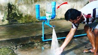 Trick Free electricity  I turn PVC pipe into a water pump at home free no need electricity power