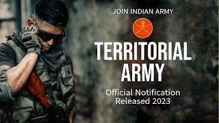 Territorial Army TA PIB Officers Notification 2023