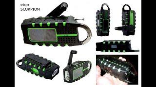 Eton Scorpion 2 многофункциональное радио с аккумулятором с солнечной панелью динамозарядкой.