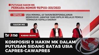 Daftar Hakim MK yang Menolak dan Menyetujui Putusan Gugatan Batas Usia Capres-Cawapres  tvOne