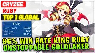 96% Win Rate King Ruby UnStoppable Goldlaner  Top 1 Global Ruby  CryZee - Mobile Legends Build