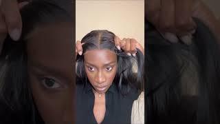 Super flat straight wig install  Lace where? Find it#wigs #blackgirlmagic #viral