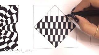 6 EASY Optical illusion drawingspatternstricksabstract drawings  Part-3